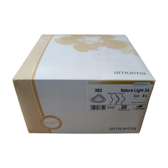 Amoena Comfort Plus Natural Light 2A Breast Form Prosthesis Size 8L New in Box - Picture 2 of 9